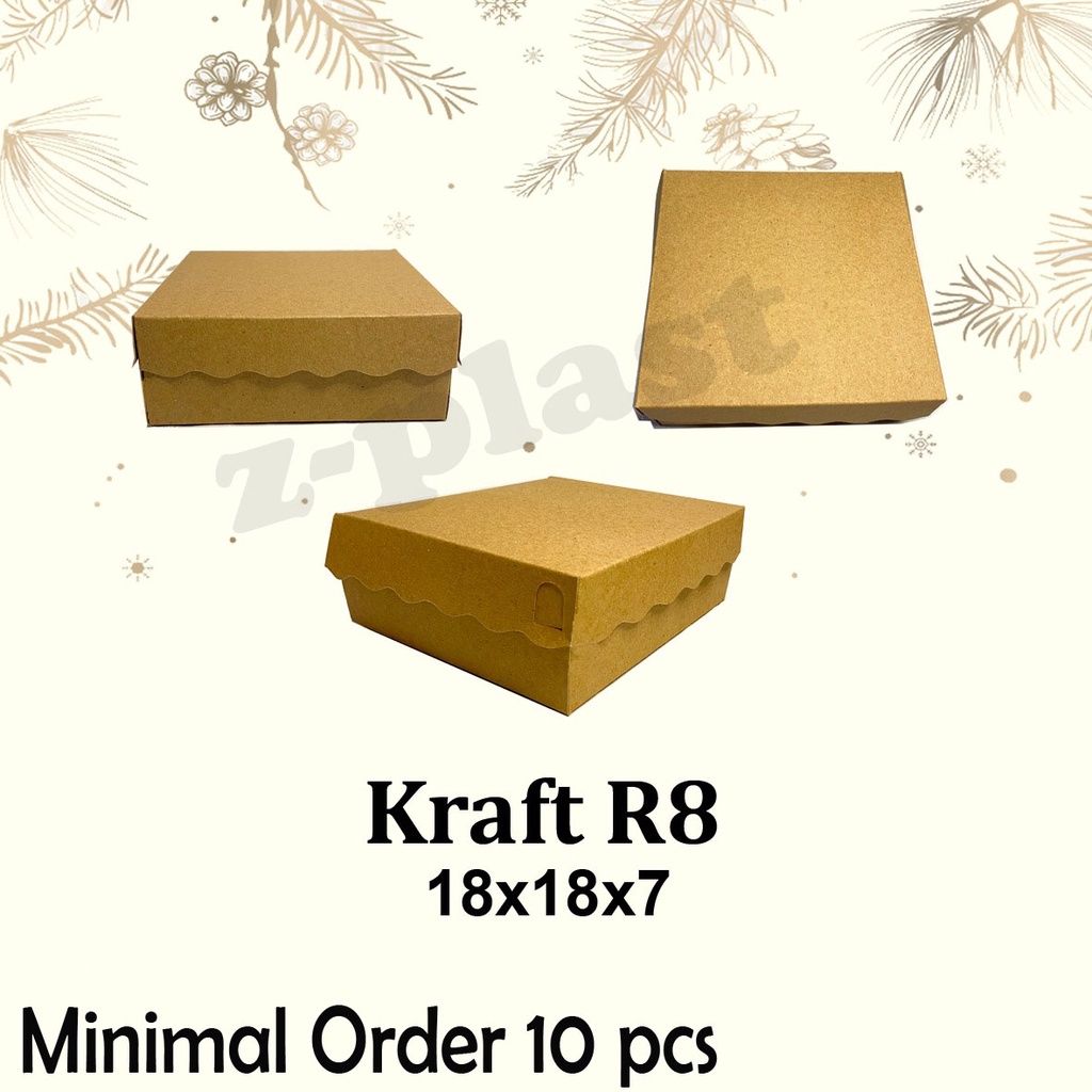 

Dus Coklat R8 Kraft 18x18 cm / Kotak Kue R8 / kotak Nasi R8