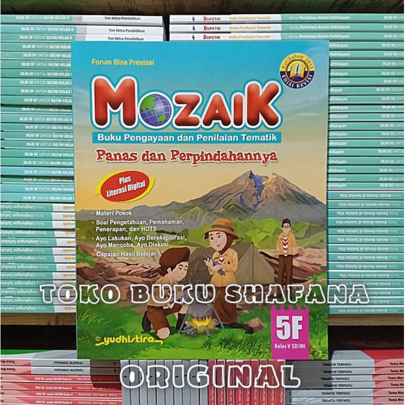 Paket 4 Buku Mozaik 5F 5G 5H 5I Yudhistira Kelas 5 SD K13 Revisi - Pengayaan &amp; Penilaian Tematik