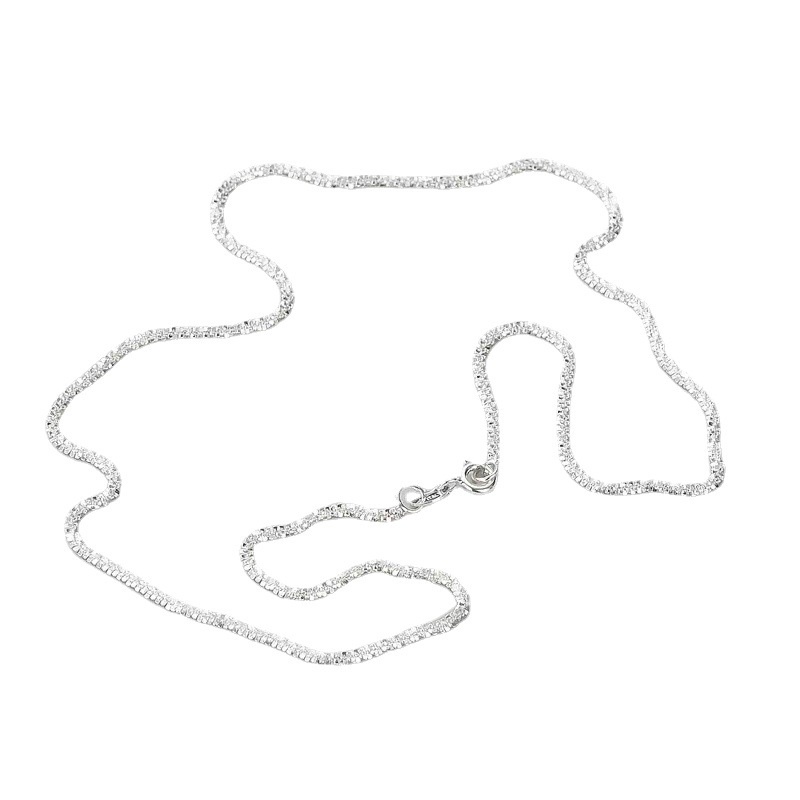 Kalung Rantai Klavikula Kelap-Kelip Warna Silver Gaya Italia Untuk Wanita