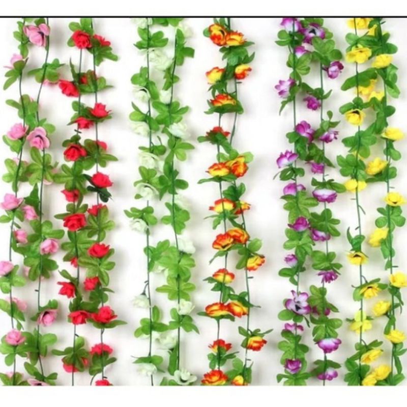 BUNGA RAMBAT MAWAR BUNGA ARTIFICIAL BUNGA PLASTIK DEKORASI PESTA-2