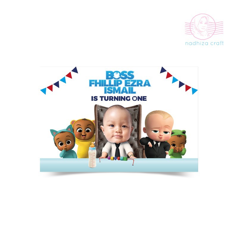 BACKDROP BANNER ULTAH BABY BOSS 150cm x 100cm