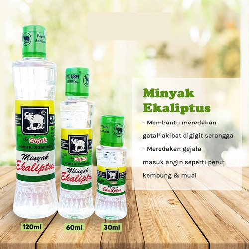 MINYAK EKALIPTUS CAP GAJAH 120 ML - Minyak Menghangatkan 60 ML Varian 30 ML