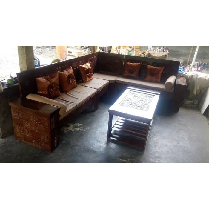 kursi tamu sudut jati, kursi tamu sudut mebel jepara