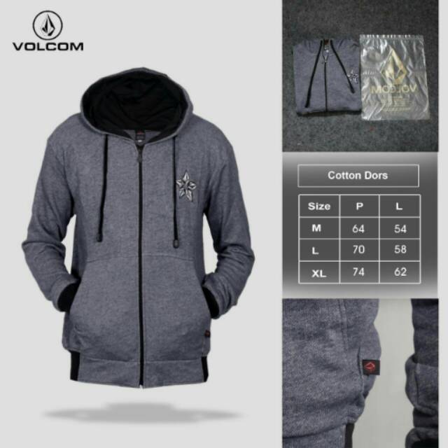 Jaket hodie volcom | jaket original warna navy | jaket hipper hodie