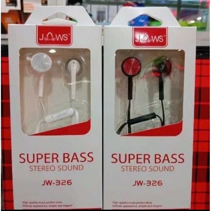 Handsfree/Headset/Earphone Super Mega Bass Jaws JW-326 Stereo Mega Bass