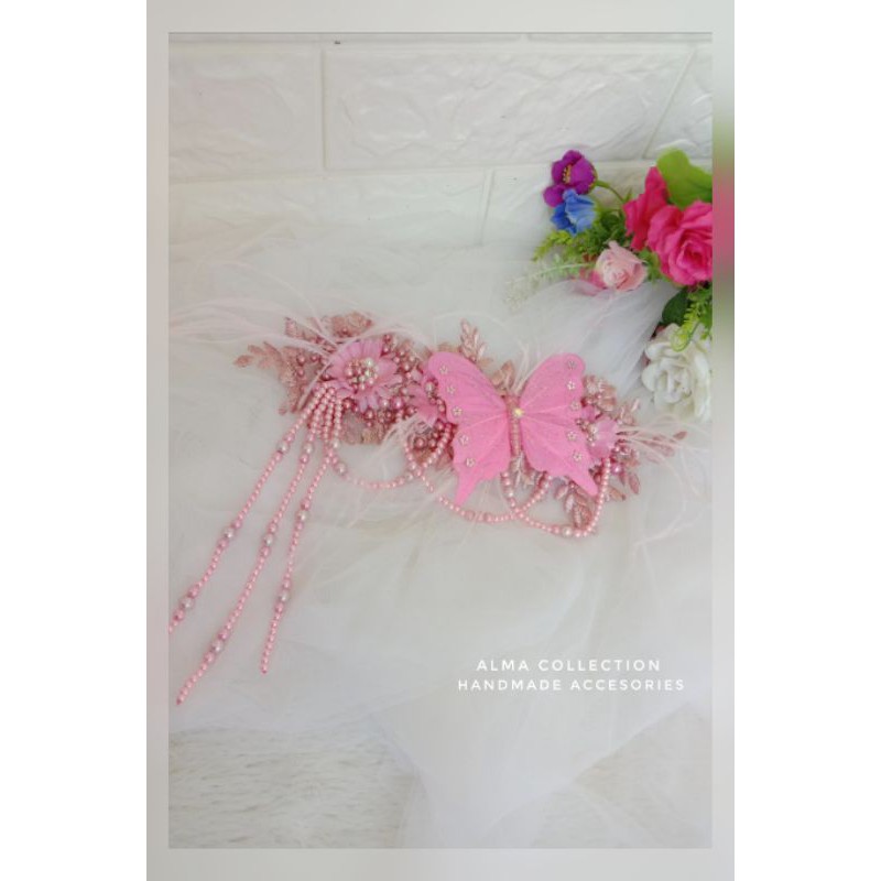 (COD) headpiece pengantin hiasan kepala juntai kupu