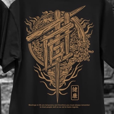 Kaos Tshirt Pria Terbaru Samurai Jepang Brother Warna Hitam Distro Lengan Pendek Motif Sablon Bergambar Keren