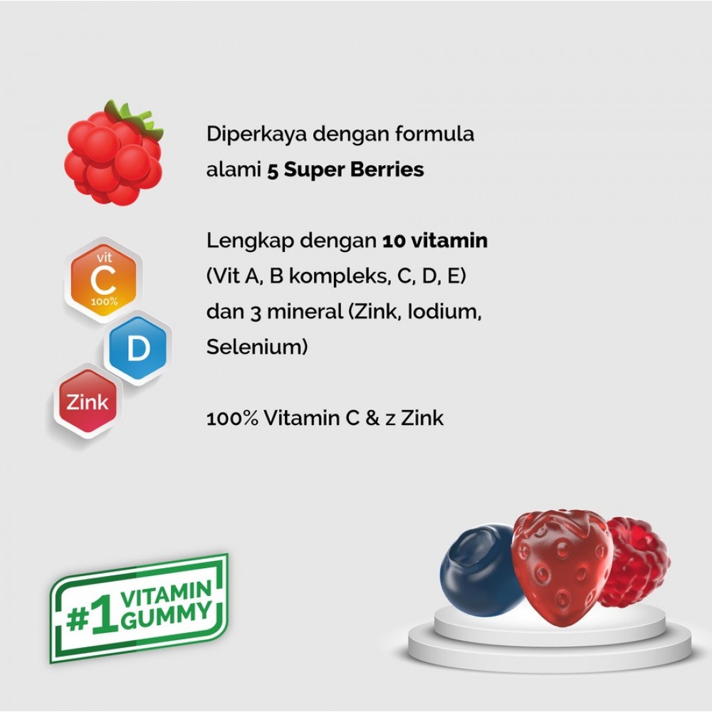 Youvit Gummy Multivitamin Dewasa 30 Days - Rasa Mix Berri