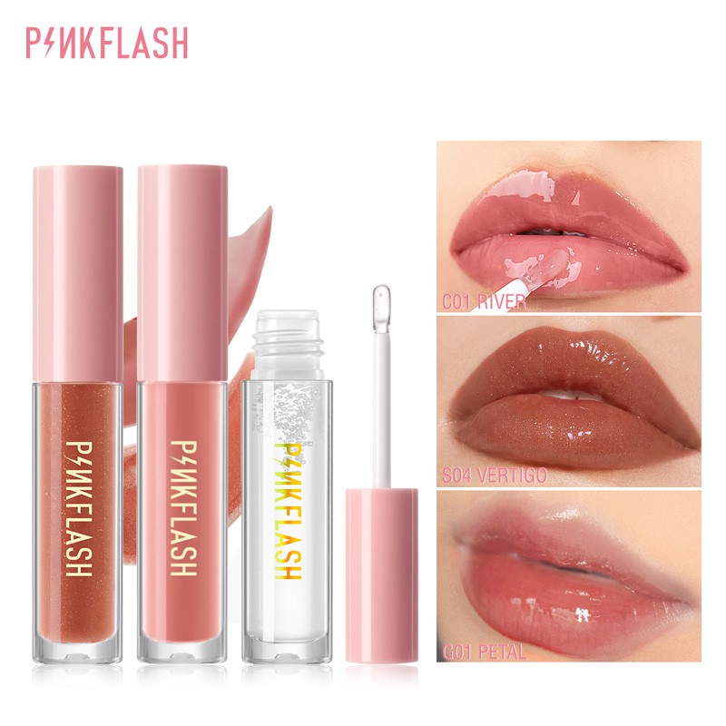 (READY) PinkFlash OhMyGloss Lip Gloss Moisturizing Glossy Lipgloss PinkFlash Lipstik PinkFlash Lipst