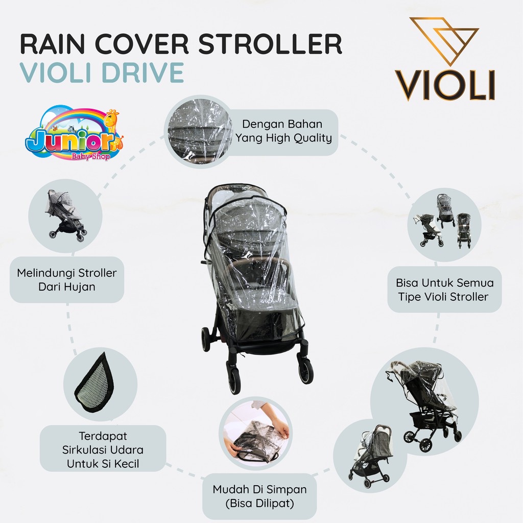 Violi Rain Cover - Penutup Pelindung Stroller Bayi Violi Stroller