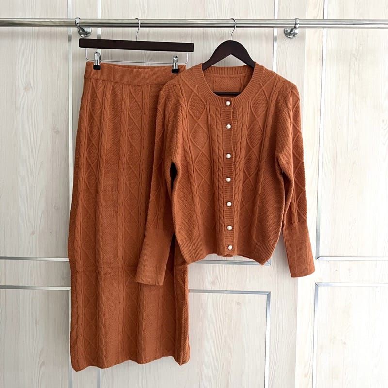 NEW REALPICT ONE SET ROK RAJUT WANITA/SETELAN RAJUT IMPORT WANITA