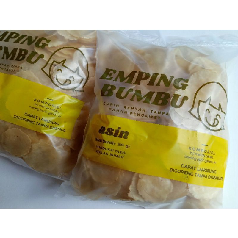 

Emping Bumbu Asin Mentah Siap Goreng 500 Gram