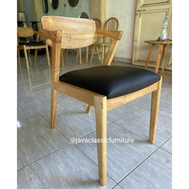 1 SET KURSI MEJA MAKAN HEROSIMA JOK RETRO / KURSI MAKAN CAFE RESTO MINIMALIS BAHAN KAYU JATI UKURAN 90x140cm-1