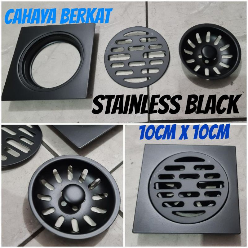 floor drain / saringan got stainless hitam black