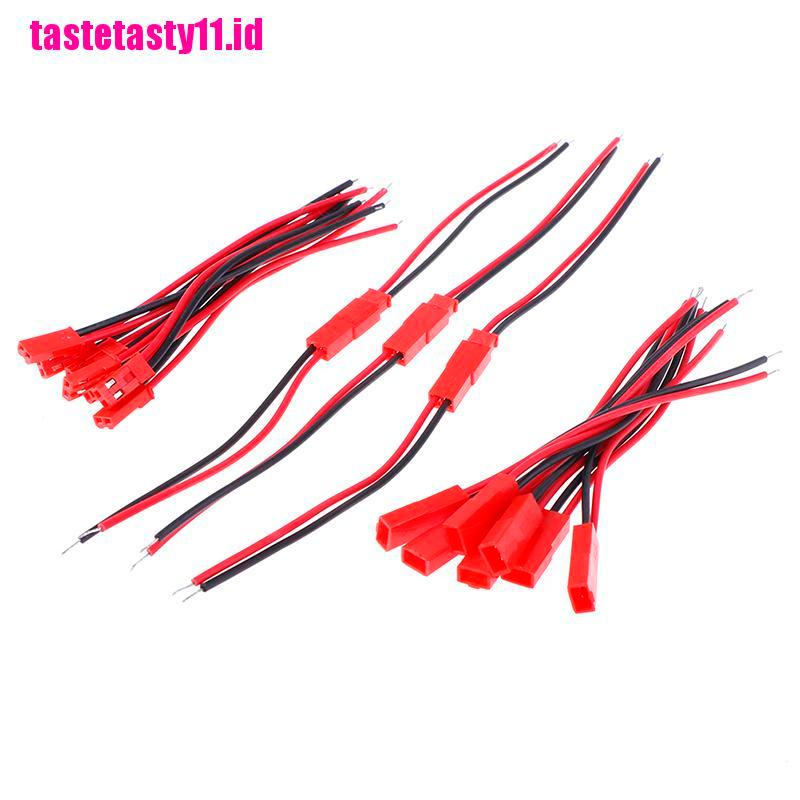 20 Pcs Konektor 2 Pin male female jst plug Kabel 22 awg wire Untuk rc