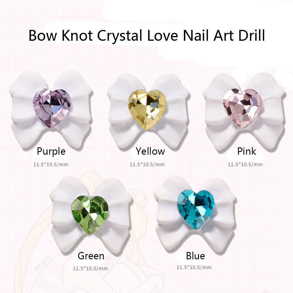 Solighter 2PCs Dasi Kupu Kupu Nail Art Bor Lucu Charms Nail Art Aksesoris Manicure Dekorasi Crystal