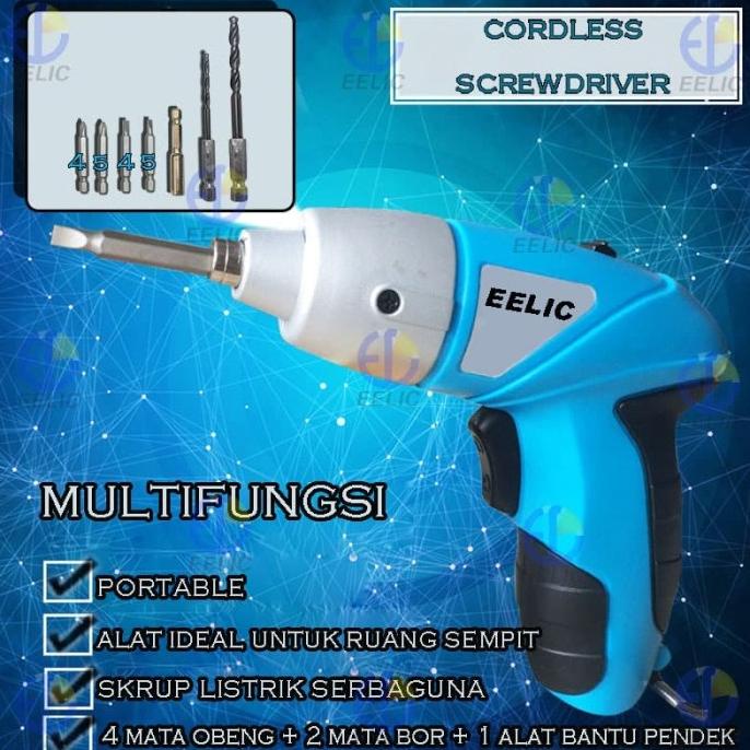Eelic Obl-Bj1001 Mesin Obeng Listrik Bor Tangan Listrik 4.8V Cordless