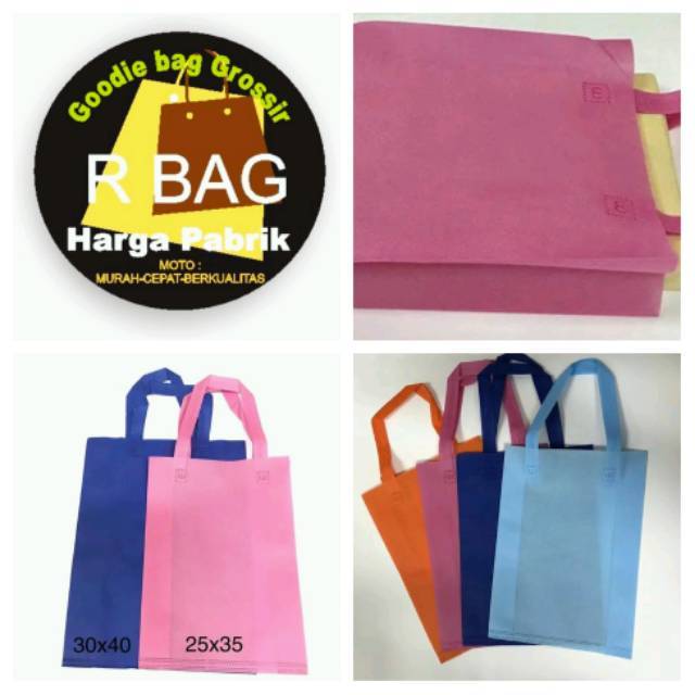 Tas Spunbond 75gsm uk 25x35x8 cm /  Tas kain /  Spunbond/ Tas Goodiebag/ Tas Souvenir/ Tote Bag / polosan