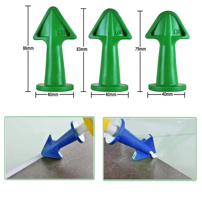 Set Nozzle Kepala Lem Ubin Caulking Finisher Multi Angle Scraper - HG2598 - Green