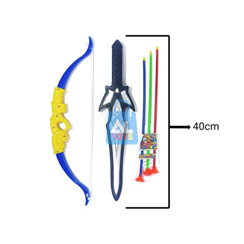 40CM 56CM MAINAN PANAHAN DAN PEDANG SET MAINAN MURAH MAINAN BUSUR + ANAK PANAH BUSUR KOP BISA MENEMPEL DI KACA MAINAN AKTION