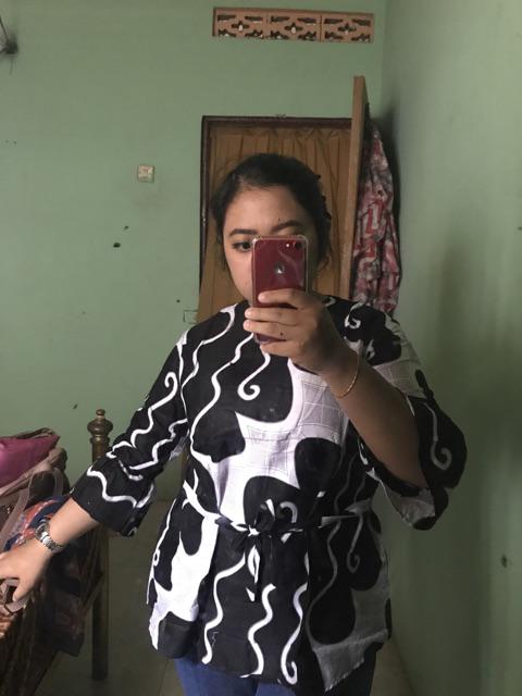 Atasan Batik Dolby Doldobby Doby Tenun Sutra Tulis Katun Atbm Baron Atasan Batik Wanita Sogan Srg308
