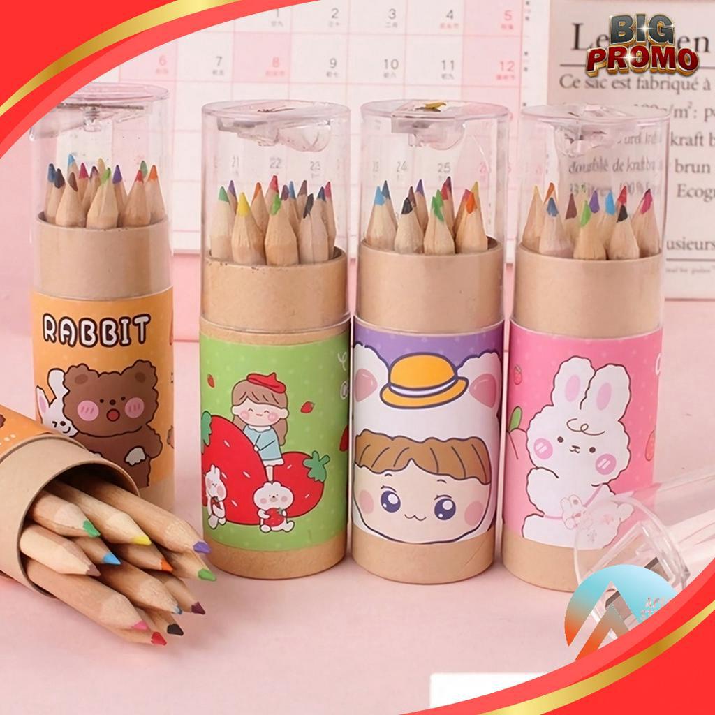 

MAKSIMAL APEN 12pcs Pensil Warna Serutan Pensil Color Pencils Quality Pensil Warna Karakter Kemasan Tabung