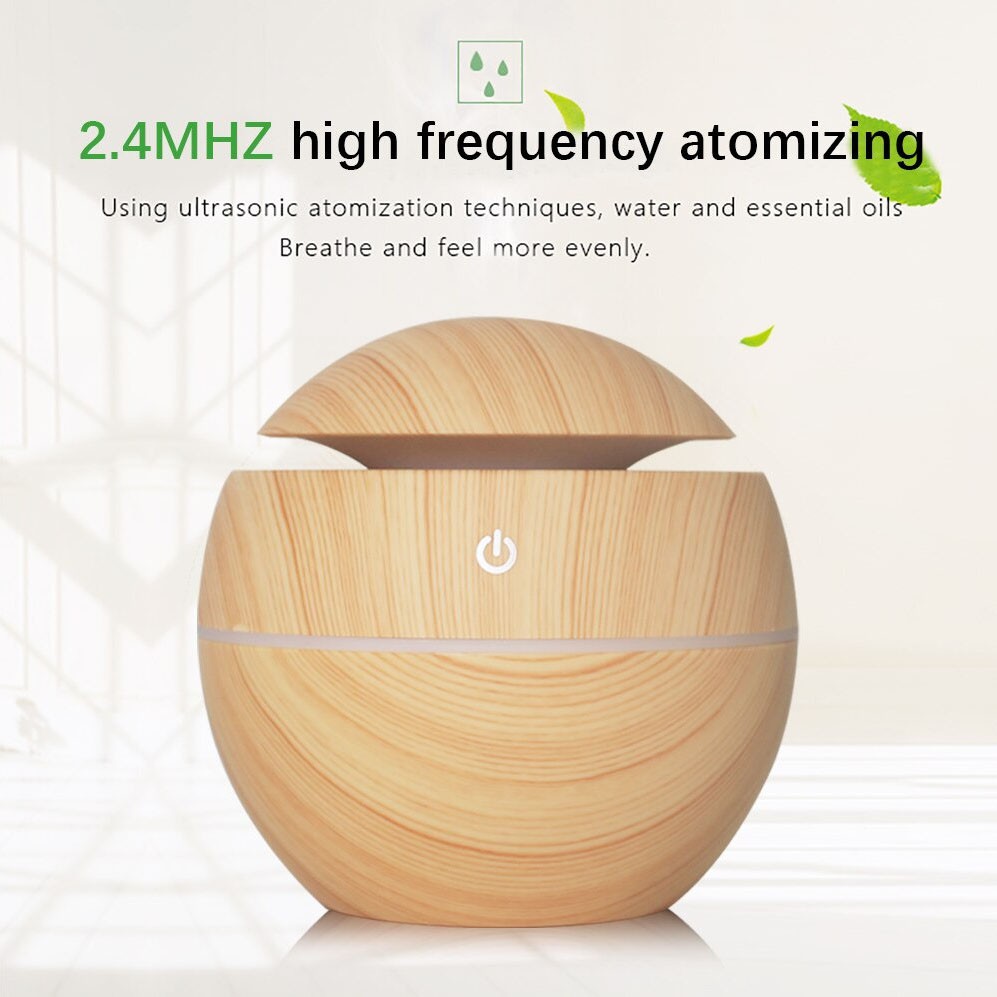 BAYAR DI TEMPAT Pelembab Udara Air Humidifier Aromatherapy Diffuser Wood Design 130ml - JTH-001