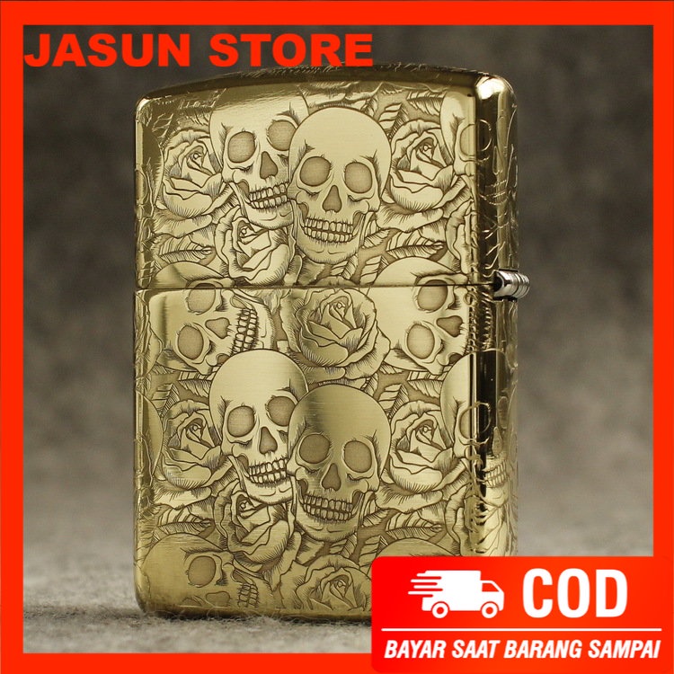 Korek Api Zippo Premium Motif Tengkorak Skull