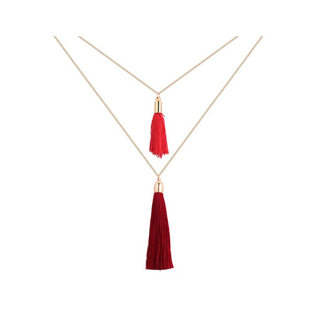 LRC Kalung wanita Fashion Tassel Decorated Necklace