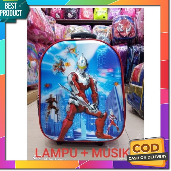 Tas Troli Karakter / Tas Koper Sekolah / Tas Troli Cars Superman Transformes / Tas Troli Hello Kitty