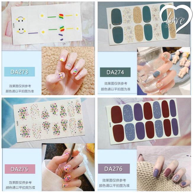 DA261-280 【COD】Stiker Kuku 3D Gaya Korea untuk Nail Art Glitter art nail Kuku palsu Stiker Aksesoris