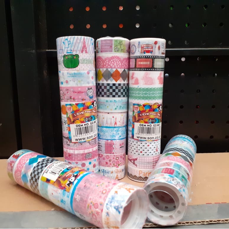 

HAN STATIONERY ISOLASI FANCY MERK SON ISI 10Pcs 0,5 inch x 10 yard