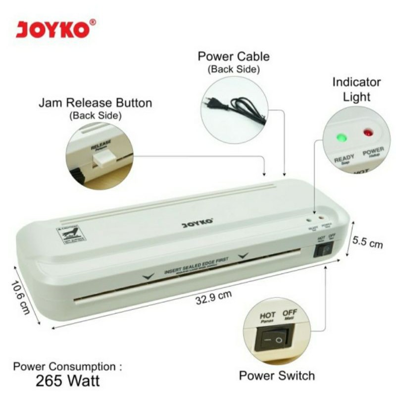 JOYKO LM 05 ukuran A4 &amp; F4 MESIN LAMINATING / LAMINATOR LOW WATT LM05