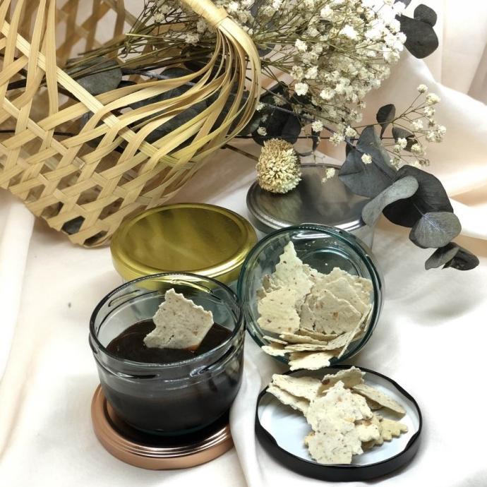 48PCS TOPLES KACA KECIL FLINT 125ml Toples Beling Sambal / Candle jar - Hitam --Termurah--