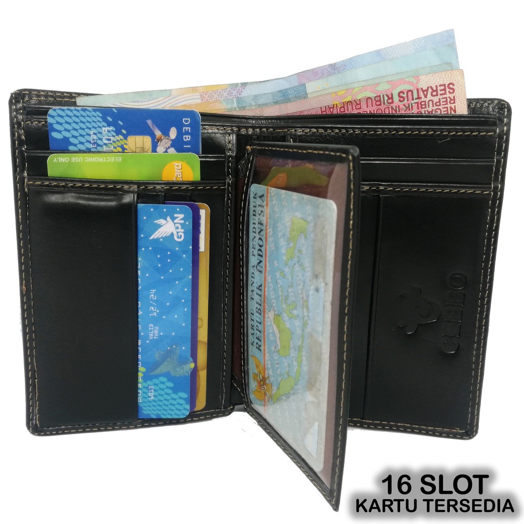 Dompet Kulit Asli Model Berdiri 3/4 Dompet Pria Bahan Kulit Sapi