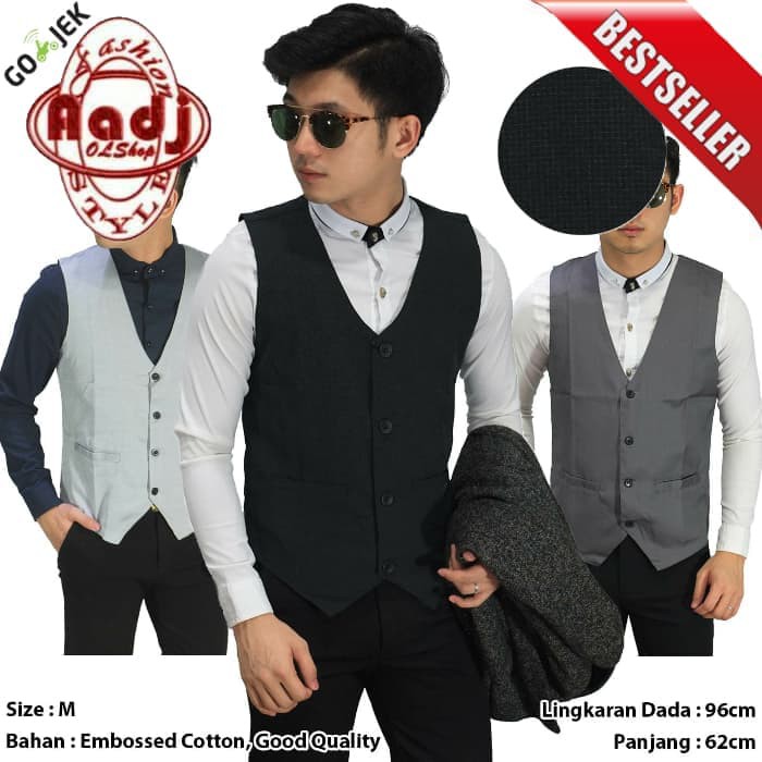 Rompi Jas, Vest Pria, Rompi Jas Pria, Jas Pria, Ja FASHION DISTRO COWOK CEWEK GAYA TERBARU ABG K1J5