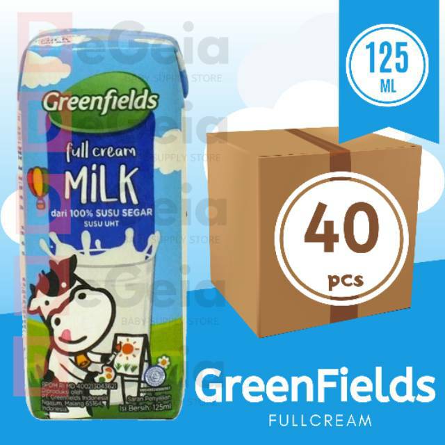 

Susu Greenfields UHT 125 mL Full Cream 1 karton 40pcs