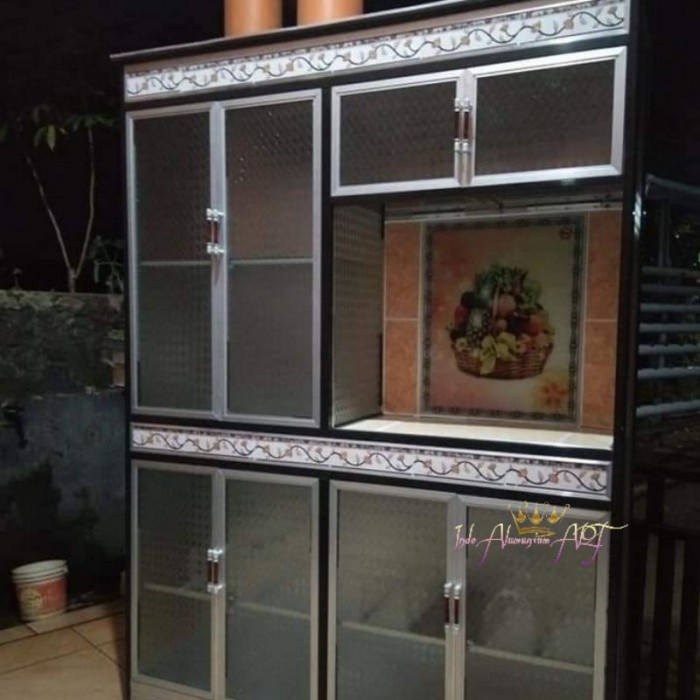 Rak Dapur Meja Kompor Kitchen Set Lemari Dapur Besar Kaca Alumunium