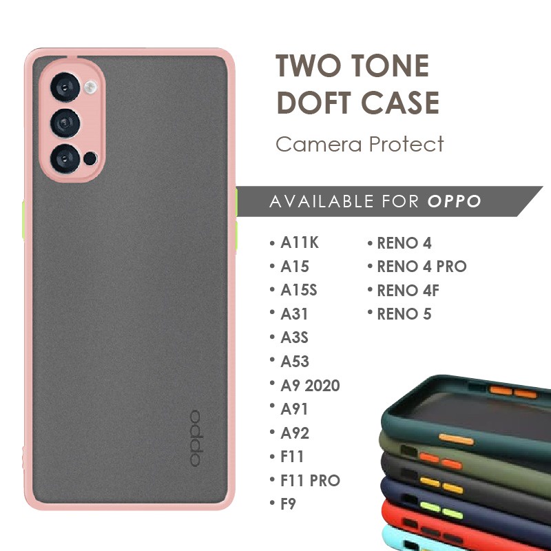 CASE HP OPPO A74 SOFTCASE DOVE MATTE PLUS PELINDUNG CAMERA