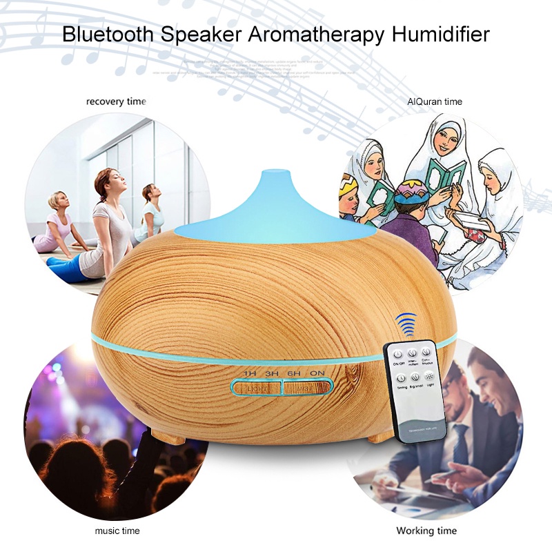 Bluetooth Humidifier diffuser aromaterapi Speaker Music Aromaterapi Difuser Model Pecah Dengan 500ML FREE Remote (garansi toko)-1