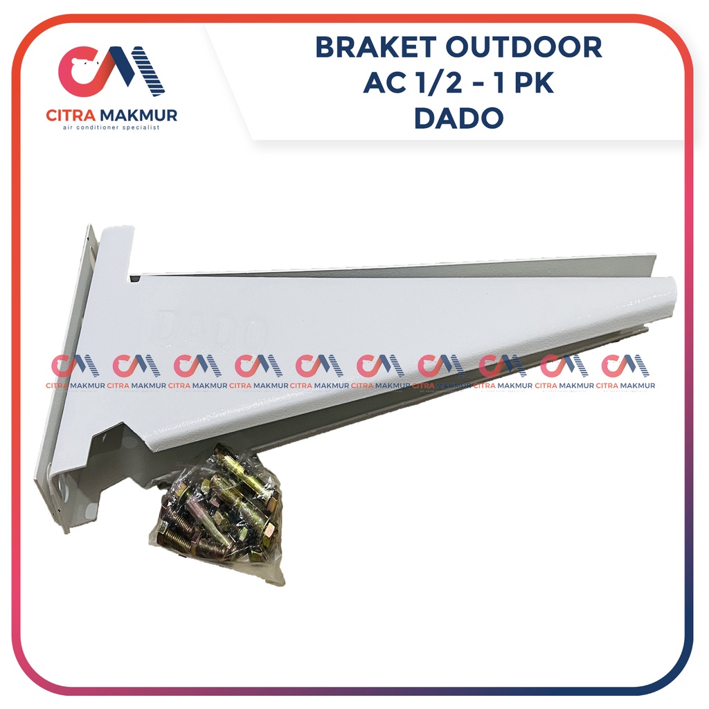 Braket Outdoor AC 1/2 3/4 1 pk Tebal Premium DADO Kuat plus baut Meja Rak Bracket Hoda Kaki Mounting Gantung 1pk 1/2pk 3/4pk dudukan Panjang