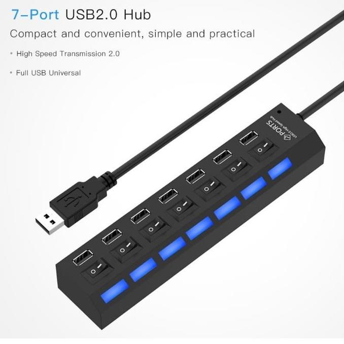 [PRODUK GF9NH] USB Hub 7 Port - Hiqh Speed / usb hub on off 7 port usb 2.0 for komputer usb cabang Q