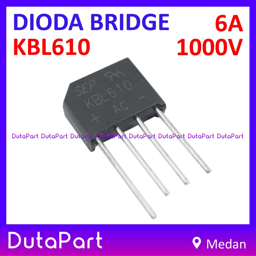 KBL610 6A 1000V Dioda Sisir Jembatan Bridge Rectifier Rangkaian 4 Diode