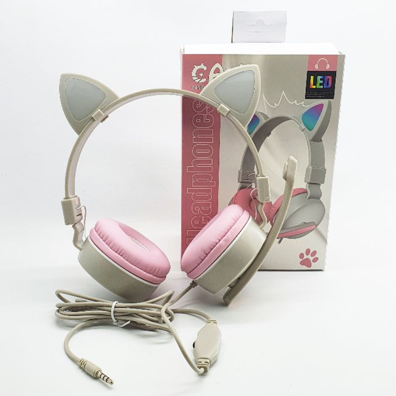 Headphone Bando Cat BK-78 / Headset Bando Ear Cat LED BK-78