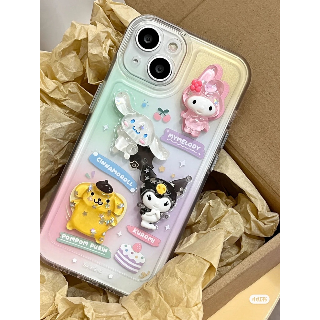 Case Desain Sanrio 3D Kuromi My Melody Cinnamoroll Untuk Iphone 11 12 13 Mini Pro Max X Xs Xr 7 8 Plus SE 2020