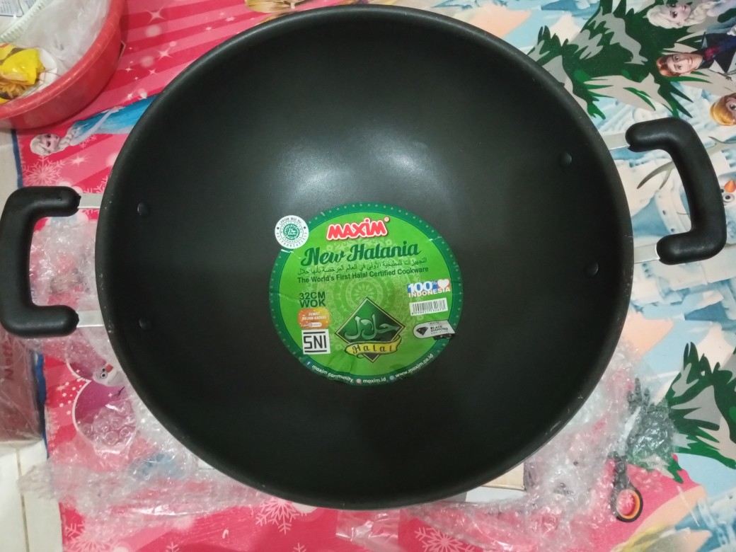 Maxim Halania Wajan Panci Penggorengan Teflon Anti Lengket Wok 32 Cm - Hijau