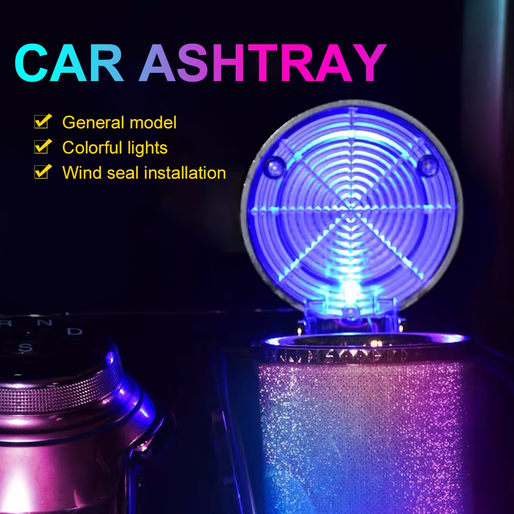 Tempat Sampah Multifungsi Dengan Lampu Led Untuk Dekorasi Interior Mobil
