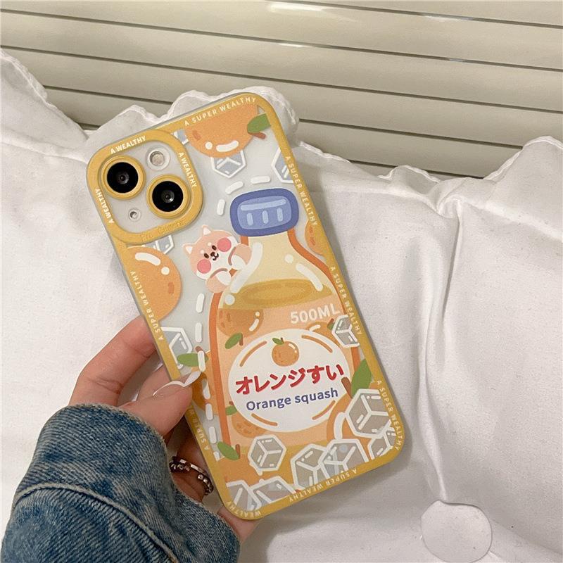 Case Pelindung Bahan Silikon Motif Kartun Soda Untuk Apple iphone 13pro X 12pro 11 xs