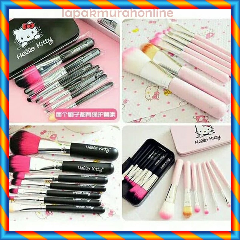 KUAS MAKE UP / KUAS MAKE UP HELLO KITTY / KUAS MAKEUP Isi 7Set Kuas Hello