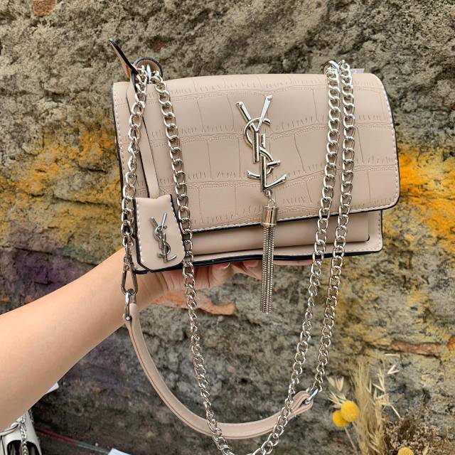 TAS SLEMPANG WANITA YSL MOTIF CROCO